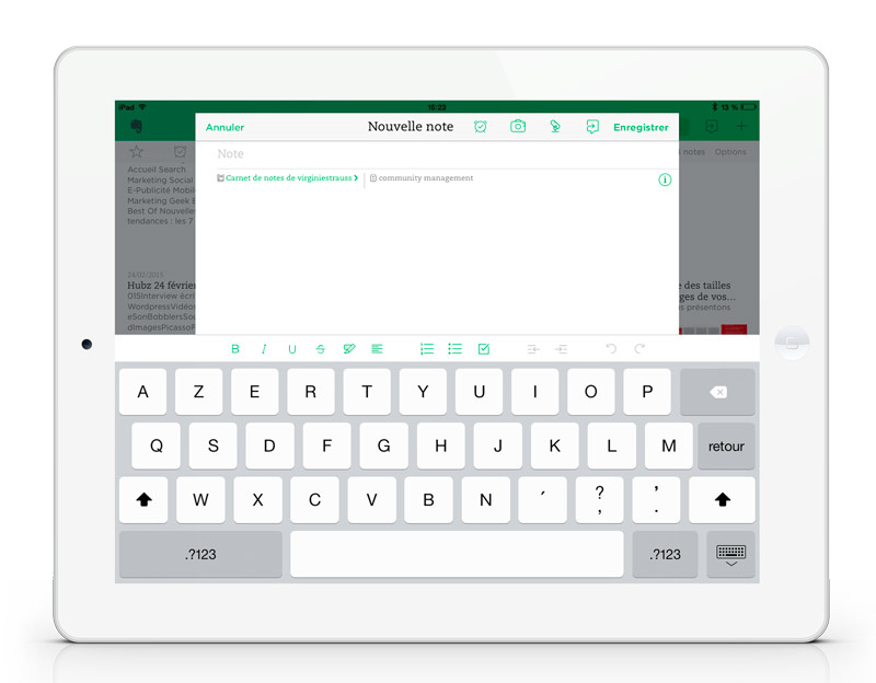 evernote rédiger une note