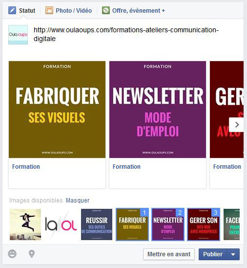 tutoriel comment mettre en place un carrousel facebook