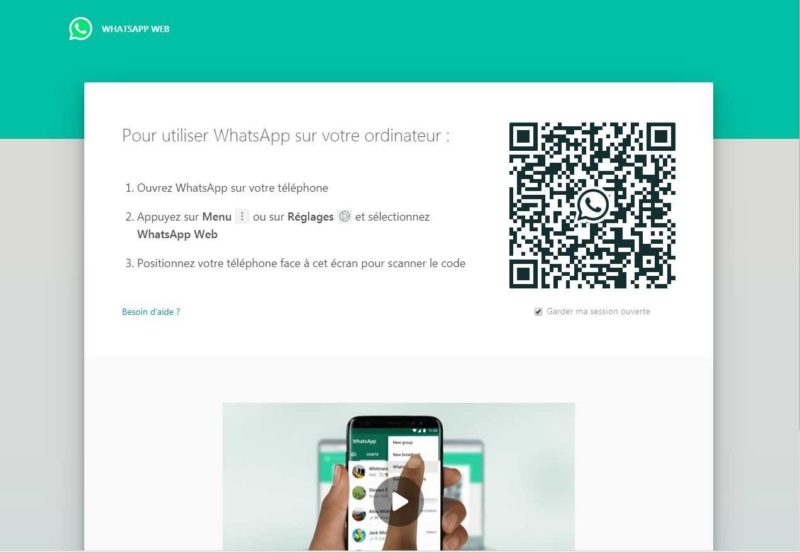 La fonctionnalité Whastapp web pour pouvoir communiquer via Whastapp depuis votre ordinateur